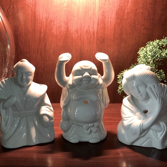 NEW 1990s Chinoiserie Figurines Set of 3 - Picture 10 of 11